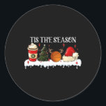 Tis The Season Christmas Sketll Coffee For Christm Classic Round Sticker<br><div class="desc">Tis The Season Christmas Sketll Coffee For Christmas</div>