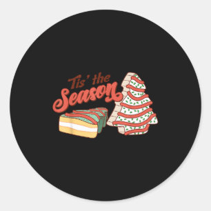 Tis' The Season Christmas Tree Cakes Xmas Pajamas Classic Round Sticker