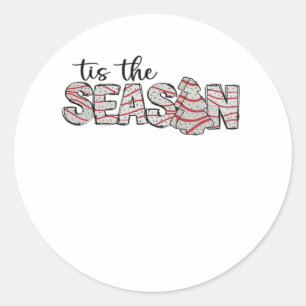 Tis The Season Christmas Tree Classic Round Sticker