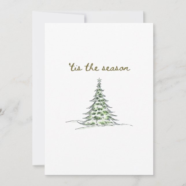 Tis The Season Christmas Tree Debbie Groovy Santa Holiday Card (Front)