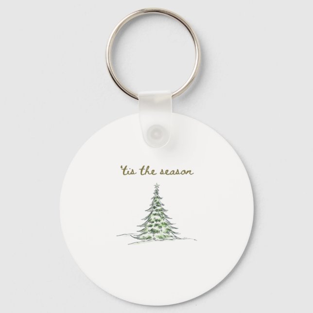 Tis The Season Christmas Tree Debbie Groovy Santa Keychain (Front)