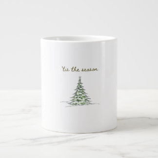 Tis The Season Christmas Tree Debbie Groovy Santa Large Coffee Mug