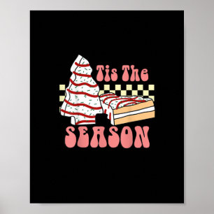 Tis The Season Christmas Tree Groovy Retro Debbie Poster