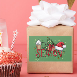 Tis The Season Christmas Tree Latte Coffee Xmas Sticker