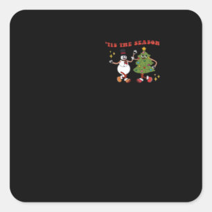 Tis The Season Christmas Tree Pals Classic Trendy  Square Sticker