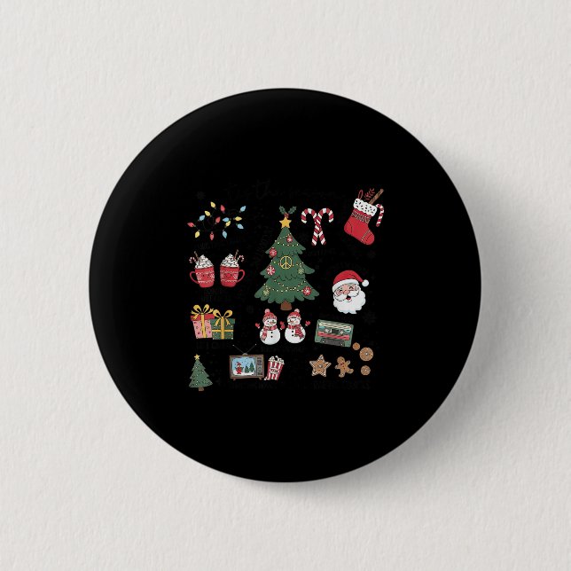 Tis The Season Christmas Tree Santa Claus Baking C 2 Inch Round Button (Front)