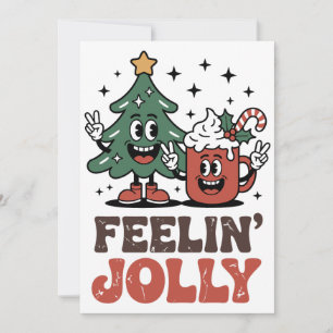Tis The Season Christmas Tree Santa Hat Coffee Invitation