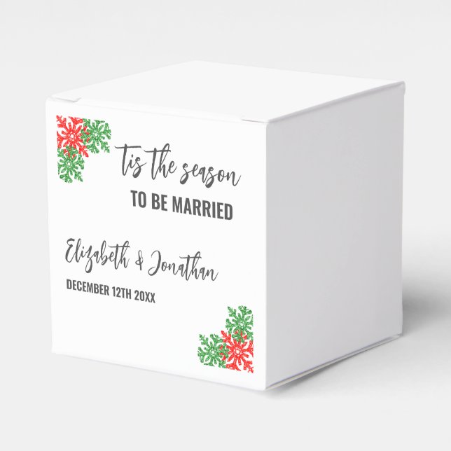 Tis The Season Christmas Wedding Favor Box (Front Side)