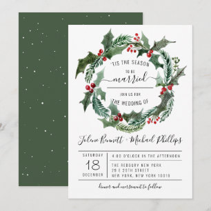'Tis The Season Christmas Wedding Invitation