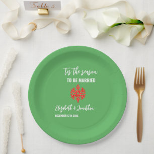 Tis The Season Christmas Wedding Paper Plate