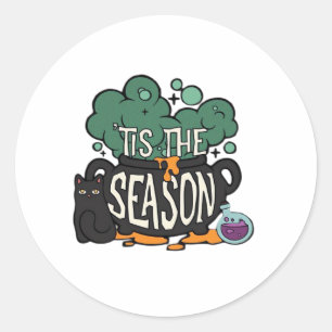 Tis The Season Classic Minimal Simple Round Sticker