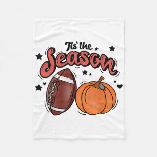 Tis The Season Coffee Fall Footbyll And Halloween Fleece Blanket