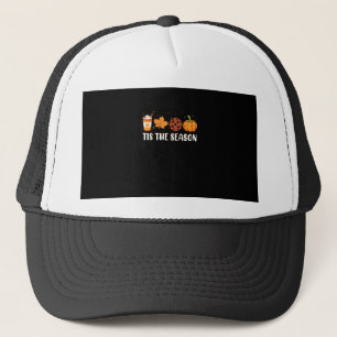 Tis The Season Coffee Fall Pickleball And Hallowee Trucker Hat