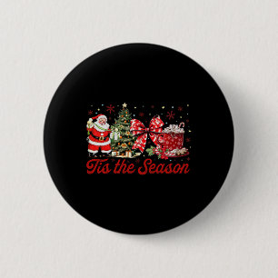 Tis' The Season Coffee Latte Gnome Sleigh Christma 2 Inch Round Button