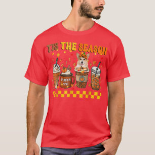 Tis The Season Coffee Pumpkin Corgi Halloween Fall T-Shirt