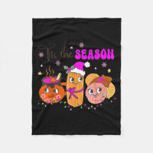 Tis The Season Conchas Cafecito Pan Dulce Mexican  Fleece Blanket
