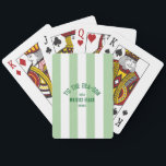 Tis The SeaSon Custom Beach Christmas Green Stripe Playing Cards<br><div class="desc">The ’Tis The Sea-Son Custom Beach Christmas Green Stripe Poker Cards make game night a festive part of your holiday celebrations. Featuring a cheerful green stripe design with customizable beach name and year, these high-quality cards are perfect for poker, card games, or casual holiday gatherings. Durable and easy to shuffle,...</div>