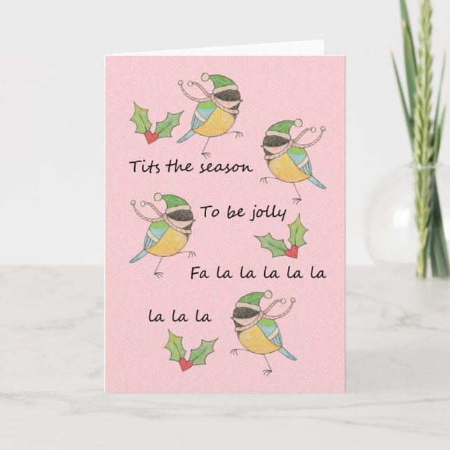 Tis the season Cute birds Funny Christmas Holiday (Front)