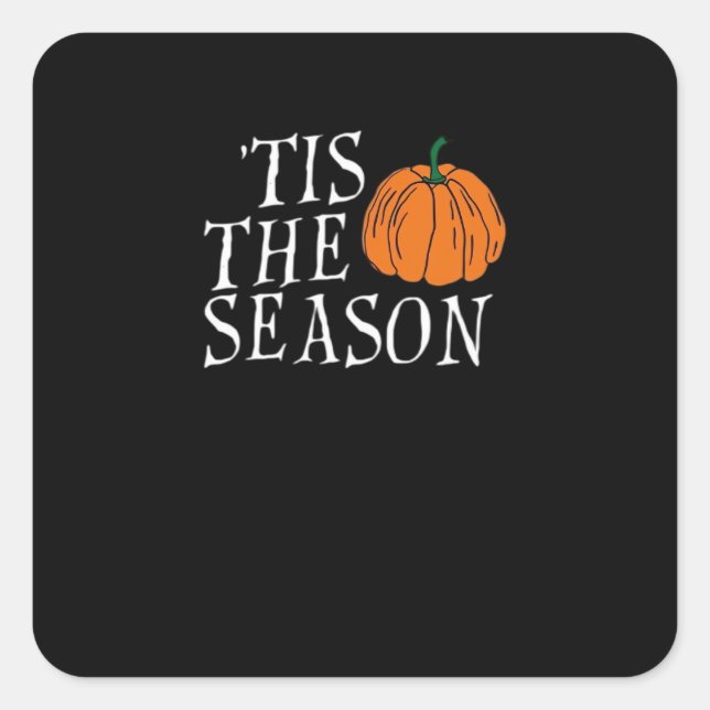 Tis The Season Cute Halloween Pumpkin Square Sticker (Front)