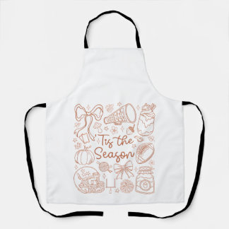 Tis the Season Fall Cheer Hand-Drawn Autumn design Apron