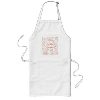 Tis the Season Fall Cheer Hand-Drawn Autumn design Long Apron