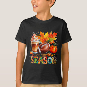 Tis The Season Fall Coffee Football Autumn Gift  T-Shirt
