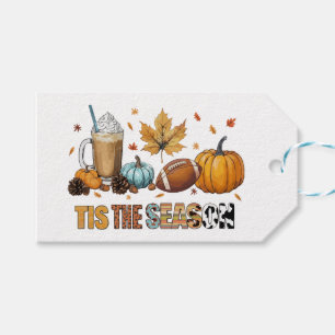 Tis the season fall time with Football and Coffee Gift Tags