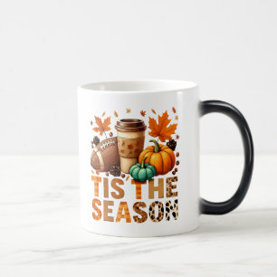 Tis the season fall time with Football and Coffee Magic Mug