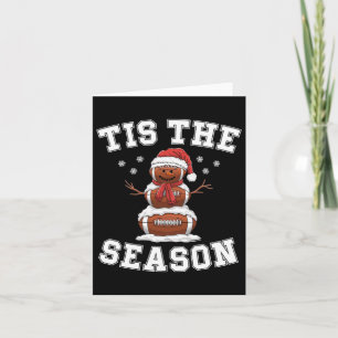 Tis The Season Football Christmas Santa Hat  Card
