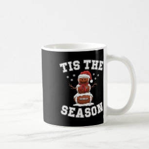 Tis The Season Football Christmas Santa Hat Coffee Mug