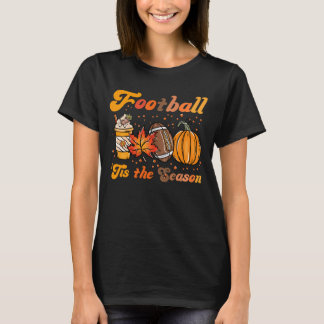 Tis The Season Football Fall Coffee Pumpkin T-Shirt