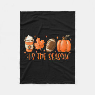 Tis The Season Football Football Fall Thanksgiving Fleece Blanket