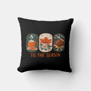 Tis The Season Football Game Day, Fall Autumn Throw Pillow