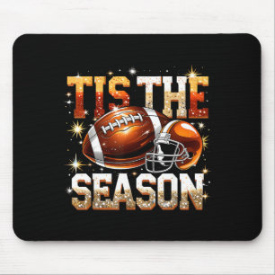 Tis The Season Football Lovers Helmet Srts Fan Gif Mouse Pad