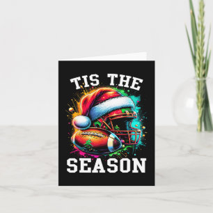 Tis The Season Football Mom Christmas Santa Hat Co Card