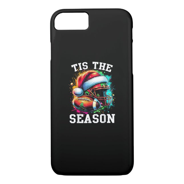 Tis The Season Football Mom Christmas Santa Hat Co Case-Mate iPhone Case (Back)