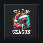 Tis The Season Football Mom Christmas Santa Hat Co Magnet<br><div class="desc">Tis The Season Football Mom Christmas Santa Hat Colorful</div>
