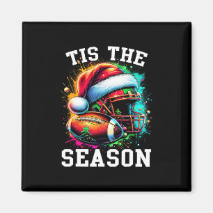 Tis The Season Football Mom Christmas Santa Hat Co Magnet