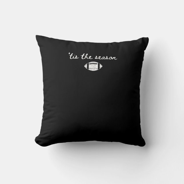 Tis The Season Football Mom Game Day Touchdown Sea Throw Pillow (Front)