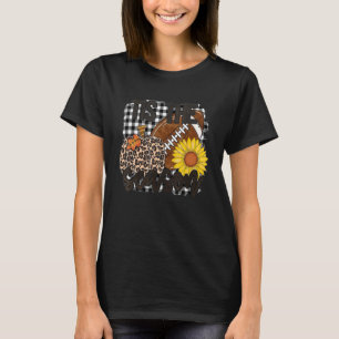 Tis The Season Football Player Leopard Pumpkin T-Shirt