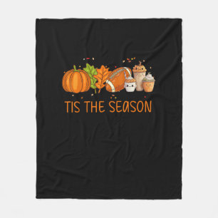 Tis The Season Football Pumpkin Spice Everything F Fleece Blanket