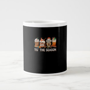 Tis The Season Football Pumpkin Spice Halloween Fa Large Coffee Mug