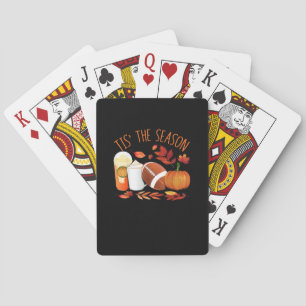 Tis The Season Football Pumpkin Thanksgiving Athle Playing Cards
