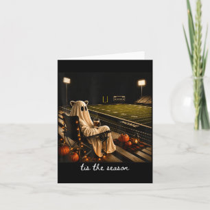 Tis The Season Football Raccoon Ghost Halloween Card