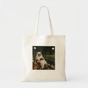Tis The Season Football Raccoon Ghost Halloween Tote Bag
