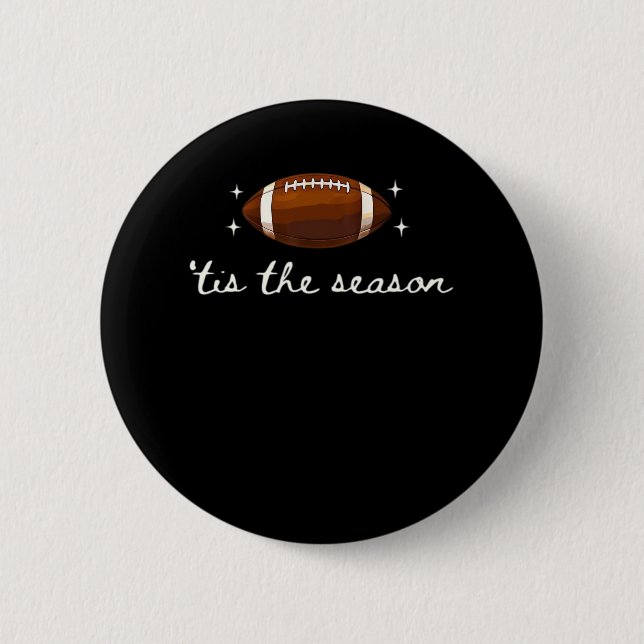 Tis The Season Football  - Retro Football Game Day 2 Inch Round Button (Front)