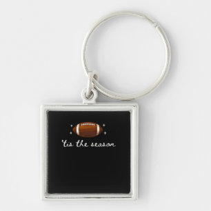 Tis The Season Football - Retro Football Game Day Keychain