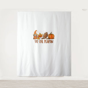 Tis’ The Season Football Sport Autumn Pumpkin Than Tapestry