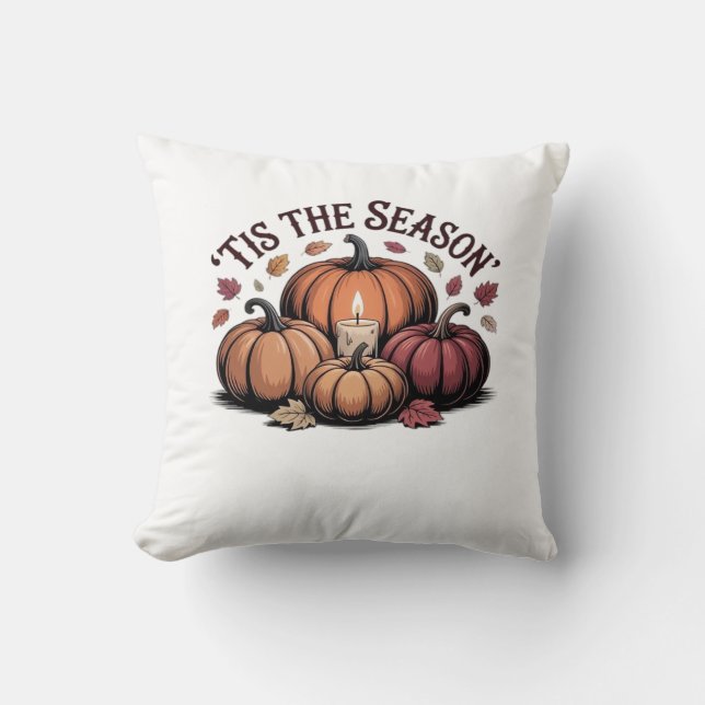 Tis The Season Football Throw Pillow (Front)