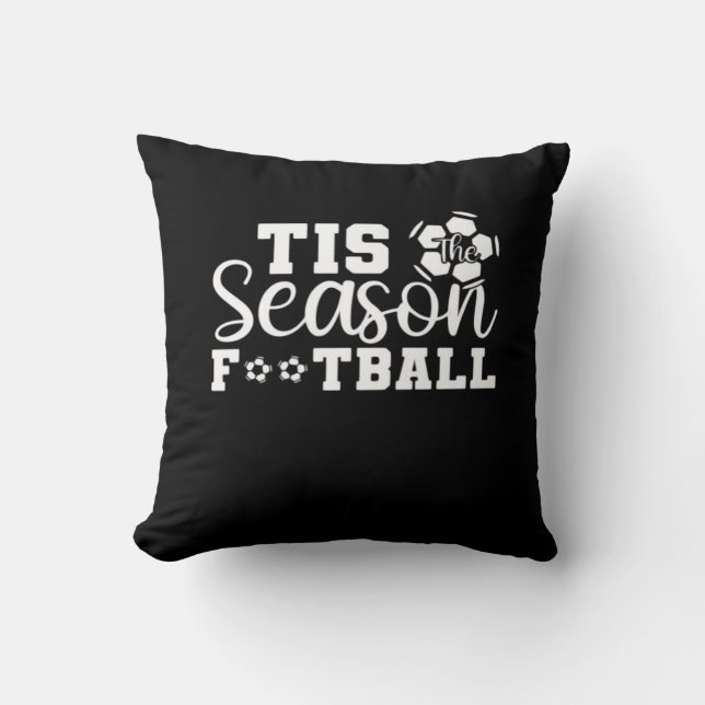 Tis The Season Football Throw Pillow (Front)